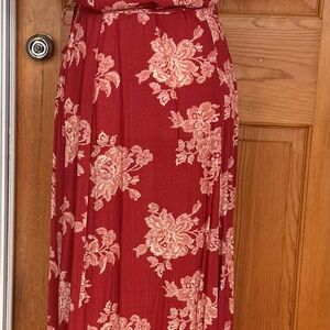 Lulu's Red Floral Maxi Dress